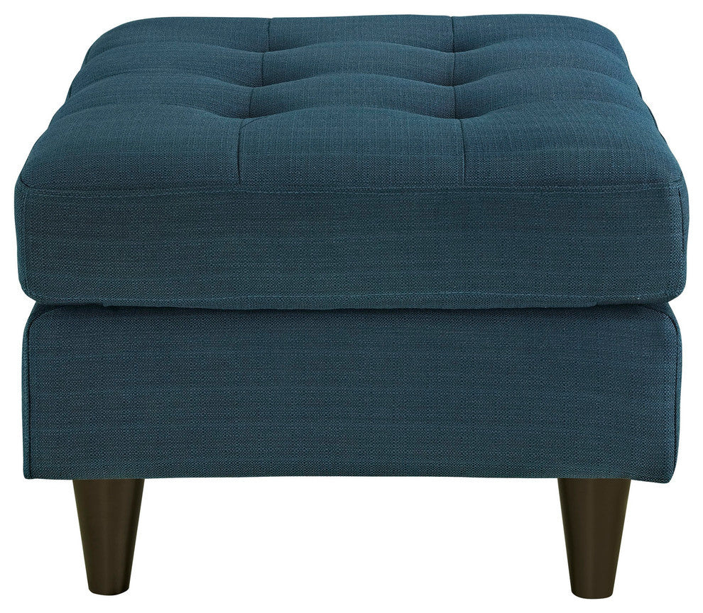 Modern Contemporary Upholstered Ottoman, Azure Fabric