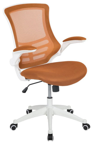 Mid-Back Mesh Swivel Ergonomic Task Office Chair, Tan/White
