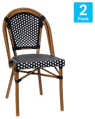 2PK Black, White Paris Chair
