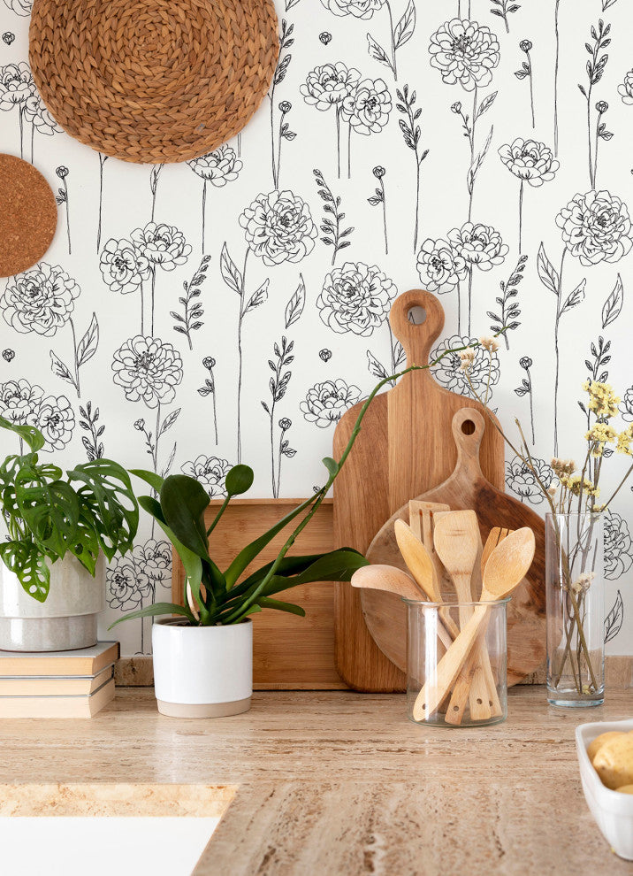 Black Maisey Peel & Stick Wallpaper