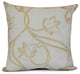 16x16", Elenor, Floral Print Pillow, Taupe
