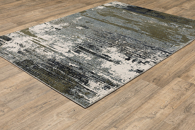 Oriental Weavers Caravan Blue and Green 3'3"x5' Indoor Rug