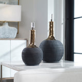 Uttermost Arnav Matte Black Bottles, Set of 2