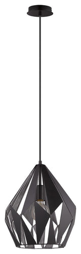 1x60W Pendant With A Black Outer Finish and Copper Interior Finish, Silver