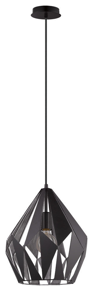 1x60W Pendant With A Black Outer Finish and Copper Interior Finish, Silver