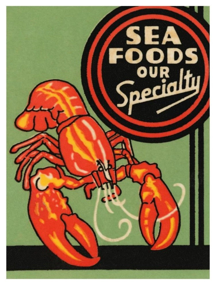 "Sea Foods Our Specialty" Digital Paper Print by Retrolabel, 29"x38"