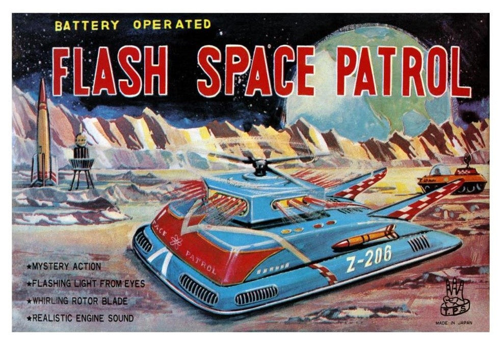 "Flash Space Patrol" Digital Paper Print by Retrotrans, 32"x22"