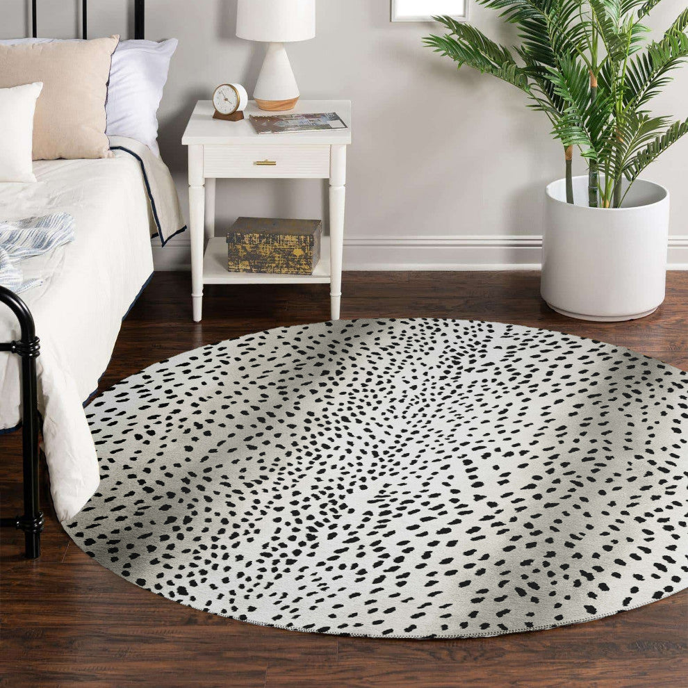Indoor/Outdoor Mali ML3 Ivory Machine Washable 8' x 8' Round Rug