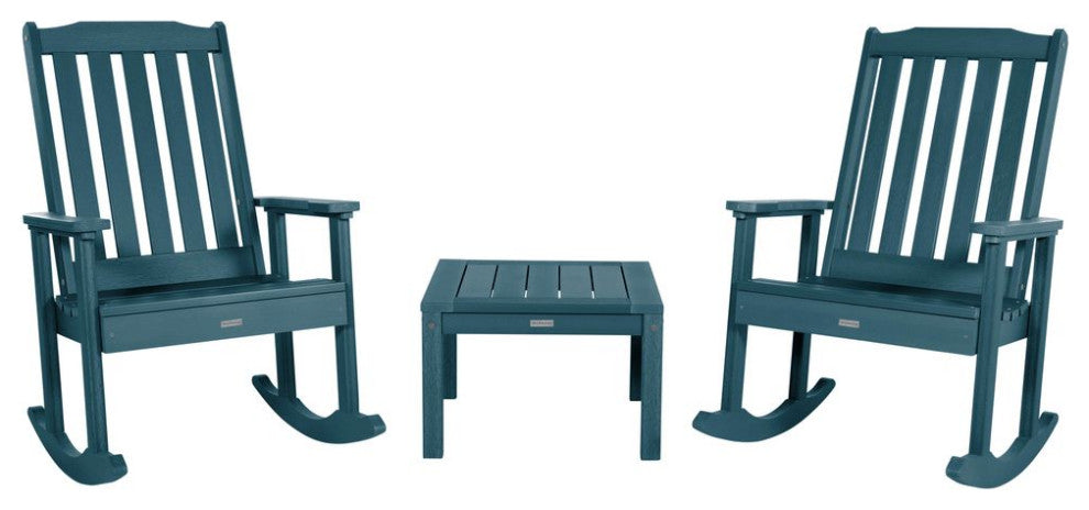Lehigh Rocking Chair Set With Side Table, Nantucket Blue
