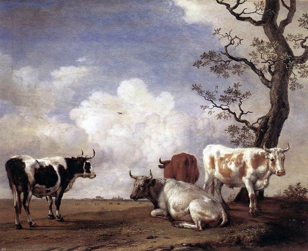 Paulus Potter Four Bulls, 20"x25" Gallery Wrapped Canvas Print