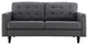 Modern Contemporary Loveseat, Gray Fabric