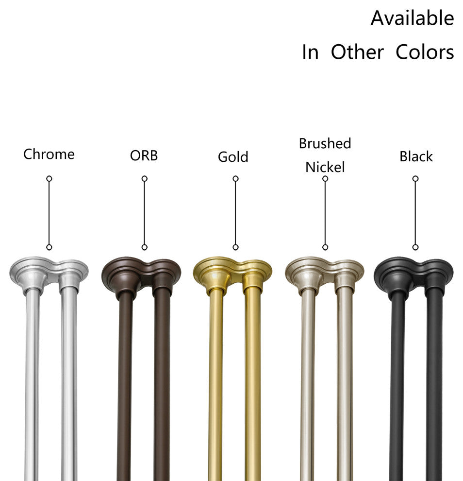 Utopia Alley Rustproof Aluminum Double Tension Straight Shower Curtain Rod 42-72, Brushed Nickel