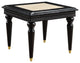 Benzara BM275499 28" Square End Table, Marble Top, Beaded Apron, Black