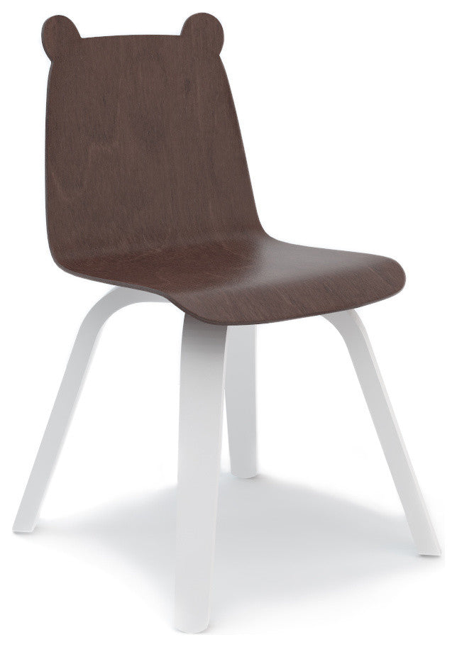 Play Chairs Bear, Set of 2, Walnut and White
