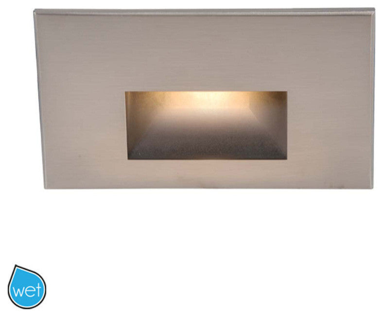 LEDme White Landscape Step and Wall Lights, Brushed Nickel, LED