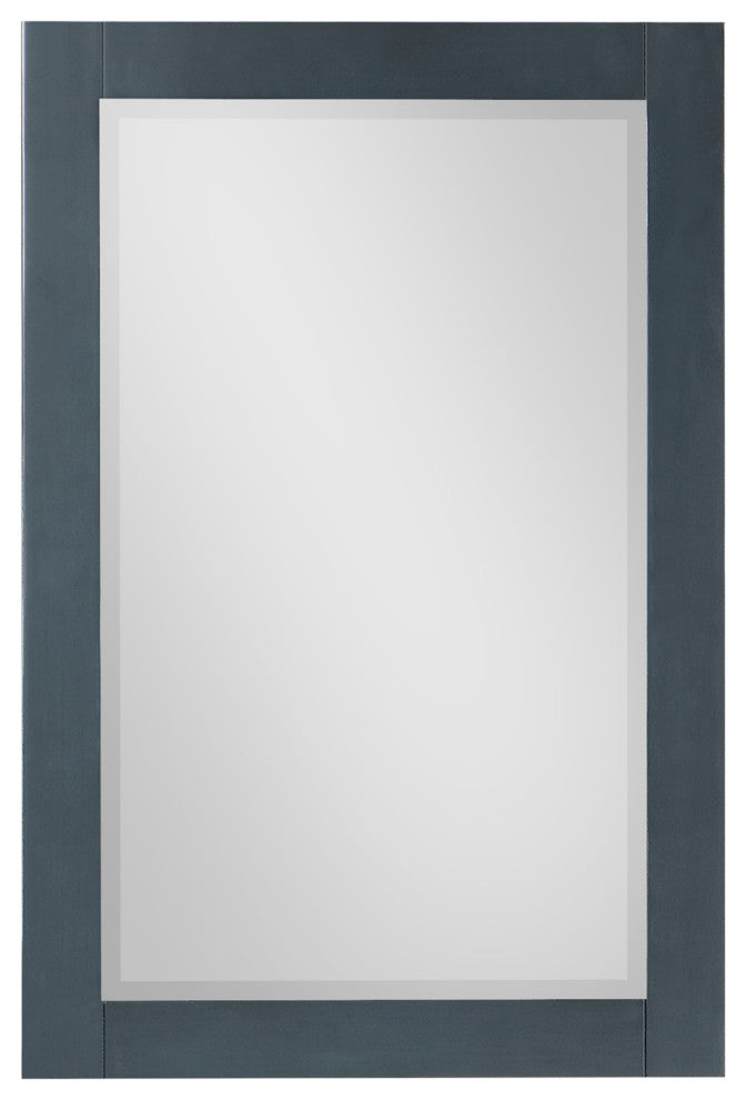 Maribella Rectangular Bathroom Wood Framed Wall Mirror, Classical Blue, 24"