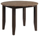Beacon 42" Wide Round Drop Leaf Table, Black and Walnut