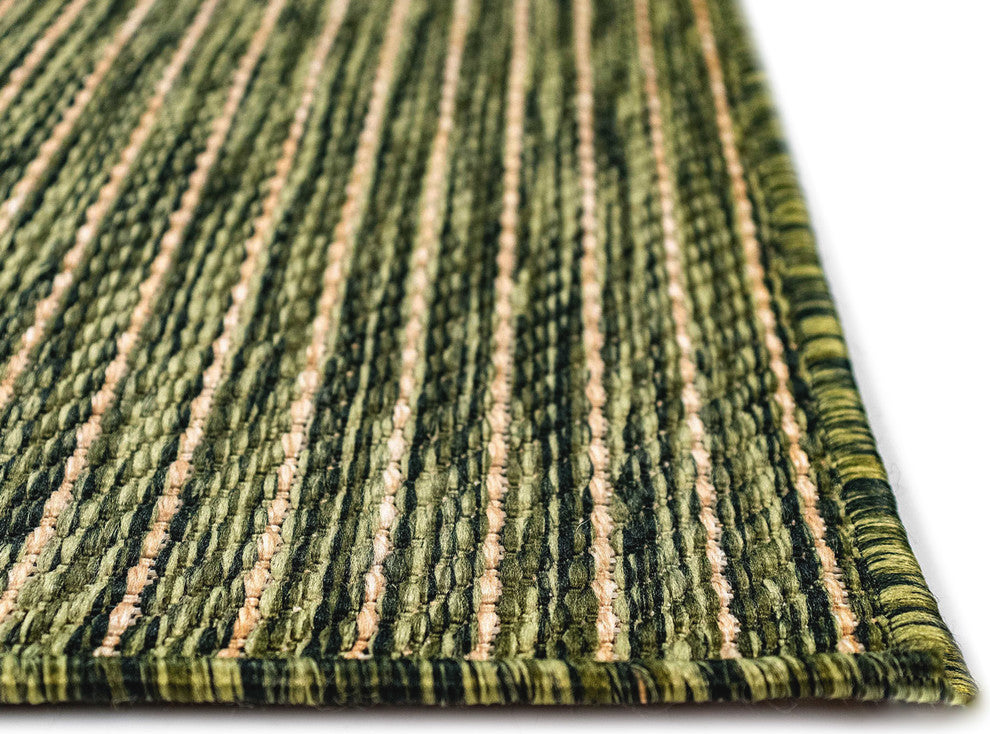 Carmel Texture Stripe Indoor/Outdoor Rug, Green, 4'10"x7'6"