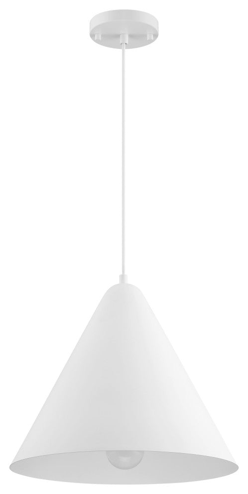 Ford LED Pendant, Replaceable LED, Matte White, 14.25in