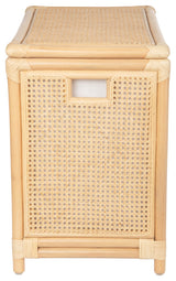 Rattan Cane Clothes Hamper Laundry Basket, Removable Liner, Lid, 2-3 Loads