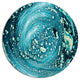 Precious Blue Fabulous Pattern, Abstract Disc Metal Wall Art, 11"