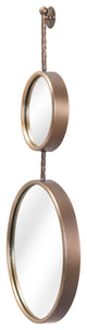 Frame Wall Mirror, Round, Glass, Steel Metal, Gold, Mid Century Bedroom Living