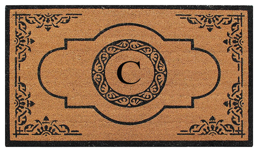 Abrilina Heavy Weight Outdoor Entryway Monogrammed Double Doormat 36"X72", C