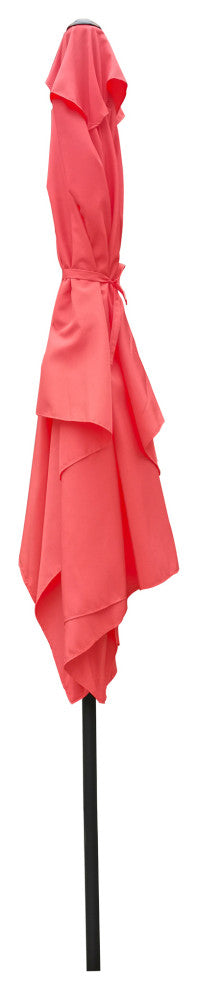 9' Outdoor Patio Market Umbrella With Push Button Tilt and Crank, Brick Red