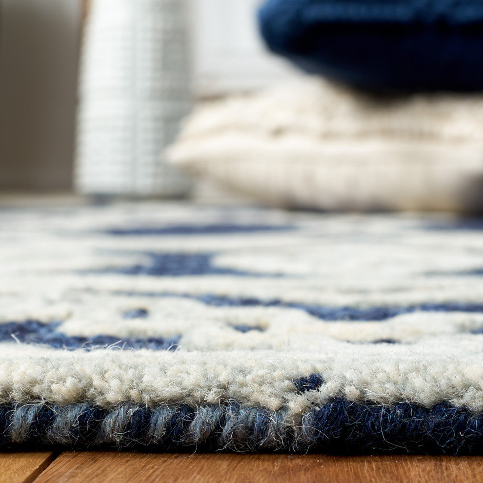 Safavieh Couture Abstract Collection, ABT851 Rug, Navy/Ivory, 5'x8'