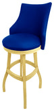 Swivel Tall Spectator Wood Bar Stool 34", Bellissima, Duke Blue, Beige
