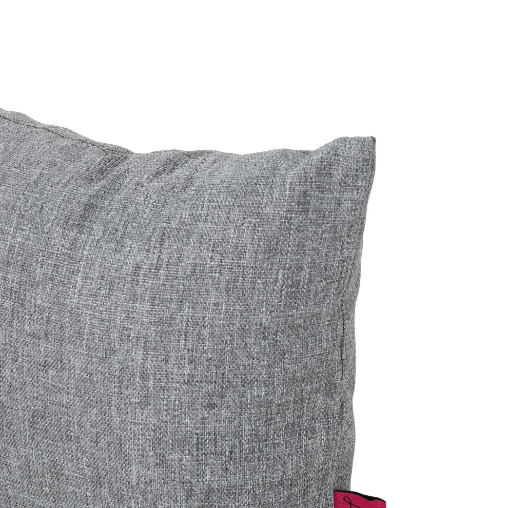 GDF Studio Kaffe Indoor Water Resistant Rectangular Throw Pillow, Gray, Single
