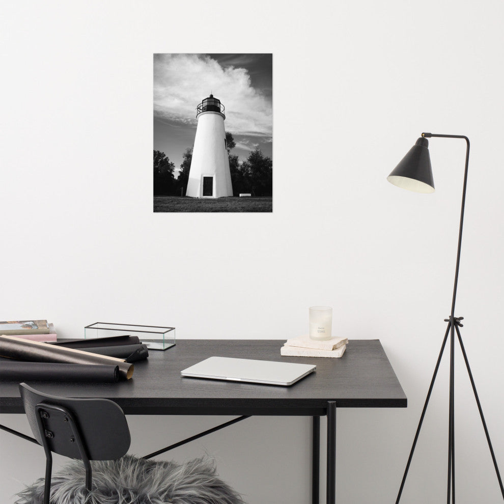 Touch the Sky Landscape Photo, Lighthouse Unframed Wall Art Print, 18" X 24"