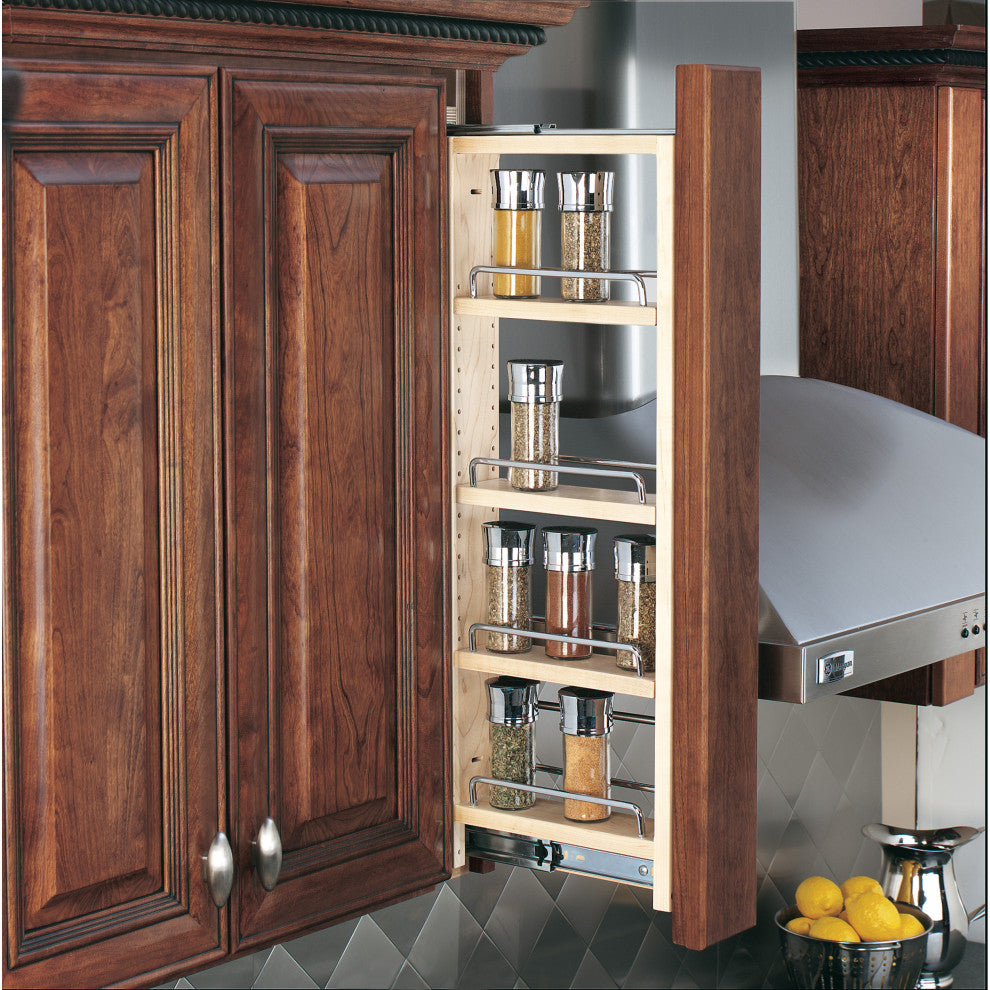 Wood Wall Filler Pull Out for 30" H New Kitchen Applications, 3"W