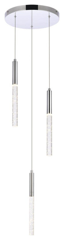 Elegant Lighting 5203D12 Ruelle 3 Light 12"W LED Crystal Multi - Chrome
