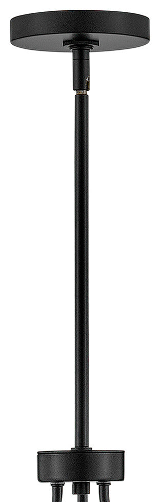 Lark Lazlo 38" Large Single Tier Chandelier, Black + Lacquered Brass