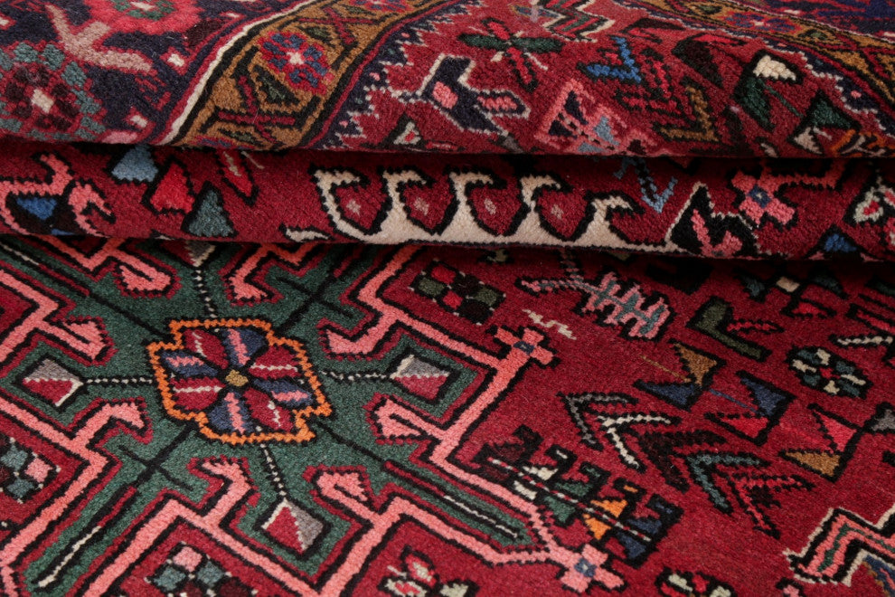 Consigned, Vintage Oriental Traditional Persian Hand-Knotted Area Rug, Red, 5x13