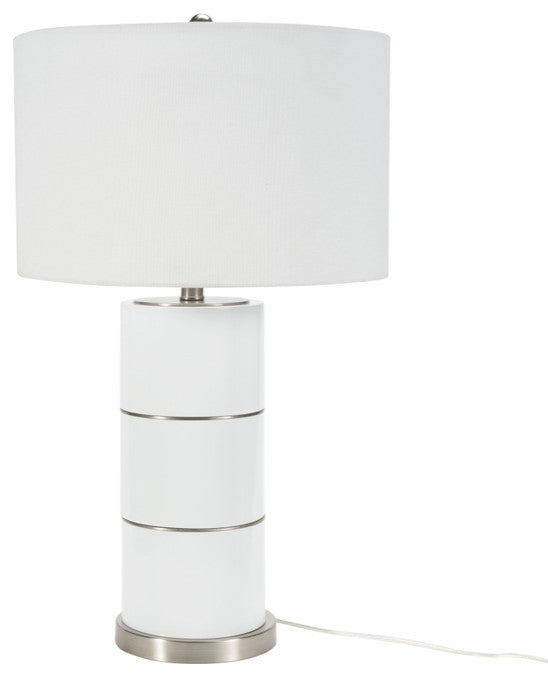 Nourison BIT04 Table Lamp, White, 16" x 16" x 28"