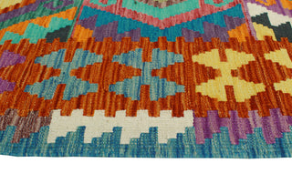 Flatweave Malik Red/Navy Runner, 2'7x9'11