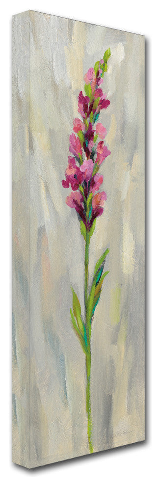 "Single Stem Flower IV" by Silvia Vassileva, Canvas Art, 10"x32"