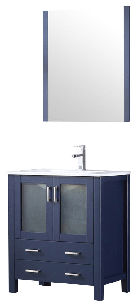 Volez Transitional Navy Blue 30" Single Vanity Set