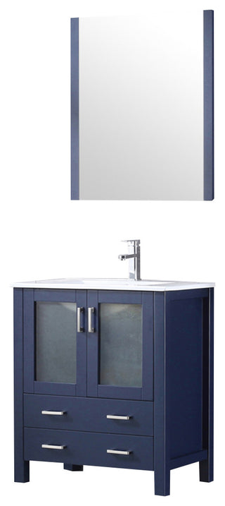 Volez Transitional Navy Blue 30" Single Vanity Set