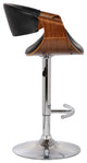 Butterfly Swivel Adjustable Bar Stool, Walnut With Black