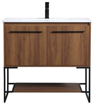 Elegant VF42036WB 36"Single Bathroom Vanity, Walnut Brown