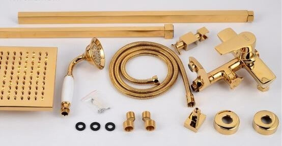 Arsizio Classic Luxury Gold Brass Bathroom Shower Set