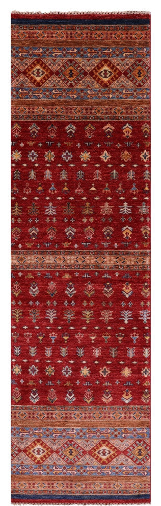 Runner Super Kazak Khorjin Handmade Wool Rug 2' 9" X 9' 9" Q10851