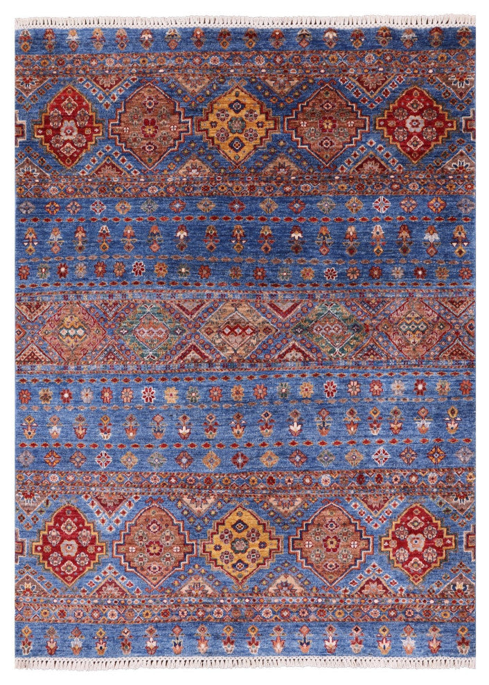 Handmade Khorjin Super Kazak Rug 4' 9" X 6' 6" Q10120