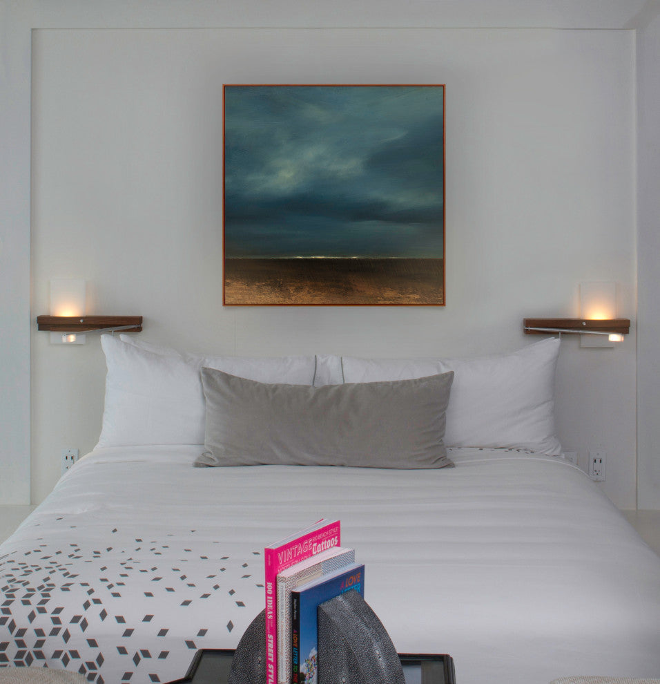 Levo LED Wall Sconce Reading Light With USB Charger, Hardwired, Left Orientation