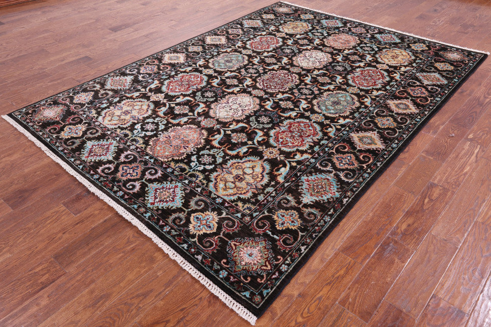 6' 9" X 9' 5" Persian Tabriz Handmade Wool Rug Q11319