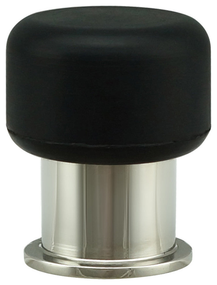 Cylindrical Shape Door Stop, Floor or Wall Mount, Polished Stainless Steel
