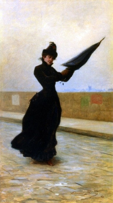 Edouard Bisson A Windy Day, 15"x30" Wall Decal Print